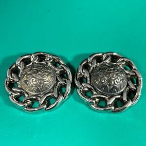Set of 2 Vintage Silver Tone Large‎ Shoe clips Metal Gold Pat. Pending